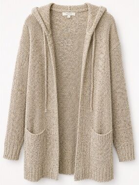 Maurice’s Oatmeal Hooded Open Front Cardigan - Size Small